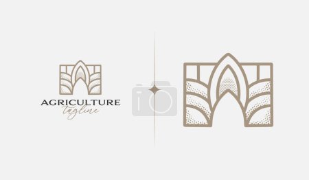 Photo for Agriculture Farm monoline. Universal creative premium symbol. Vector sign icon logo template. Vector illustration - Royalty Free Image