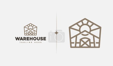 Illustration for Warehouse monoline. Universal creative premium symbol. Vector sign icon logo template. Vector illustration - Royalty Free Image