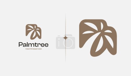 Ilustración de Palm Tree Monoline. Símbolo premium creativo universal. Plantilla de logotipo de icono de signo de vector. Ilustración vectorial - Imagen libre de derechos