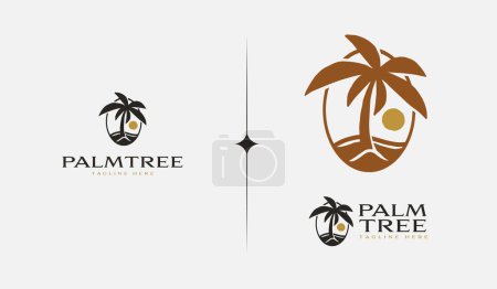 Téléchargez les illustrations : Palm Tree Summer Tropical. Universal creative premium symbol. Vector sign icon logo template. Vector illustration - en licence libre de droit