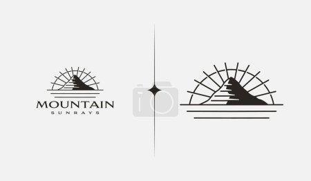 Ilustración de Mountain Peak Hill Top. Universal creative premium symbol. Vector sign icon logo template. Vector illustration - Imagen libre de derechos