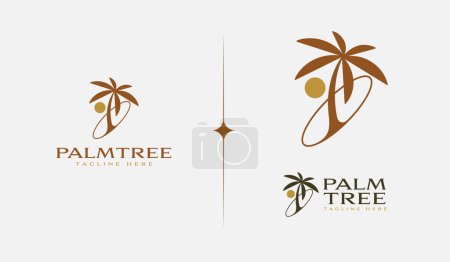 Illustration for Palm Tree Summer Tropical. Universal creative premium symbol. Vector sign icon logo template. Vector illustration - Royalty Free Image
