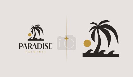 Téléchargez les illustrations : Palm Tree Summer Tropical. Universal creative premium symbol. Vector sign icon logo template. Vector illustration - en licence libre de droit
