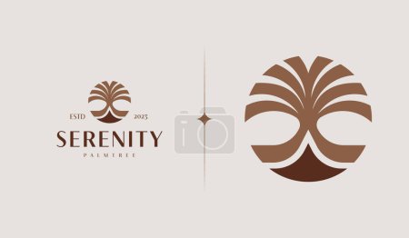 Ilustración de Palm Tree Summer Tropical. Universal creative premium symbol. Vector sign icon logo template. Vector illustration - Imagen libre de derechos