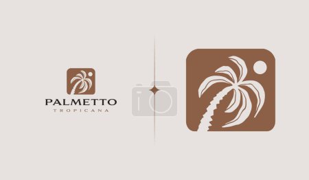Ilustración de Palm Tree Summer Tropical. Universal creative premium symbol. Vector sign icon logo template. Vector illustration - Imagen libre de derechos