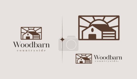 Illustration for Wooden Barn Farm logo Illustration. Universal creative premium symbol. Vector sign icon logo template. Vector illustration - Royalty Free Image