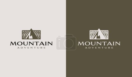 Ilustración de Mountain Hill Top Sun Rays monoline. Universal creative premium symbol. Vector sign icon logo template. Vector illustration - Imagen libre de derechos