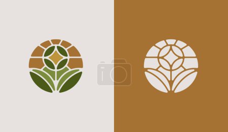 Ilustración de Agriculture Farm Logo Template. Universal creative premium symbol. Vector illustration. Creative Minimal design template. Symbol for Corporate Business Identity - Imagen libre de derechos