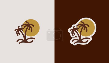 Ilustración de Palm Tree Summer Tropical. Símbolo premium creativo universal. Plantilla de logotipo de icono de signo de vector. Ilustración vectorial - Imagen libre de derechos