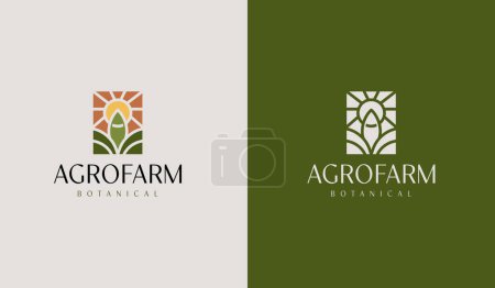Illustration for Agriculture Plant Leaf Logo Template. Universal creative premium symbol. Vector illustration. Creative Minimal design template. Symbol for Corporate Business Identity - Royalty Free Image