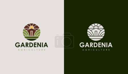 Illustration for Agriculture Plant Leaf Logo Template. Universal creative premium symbol. Vector illustration. Creative Minimal design template. Symbol for Corporate Business Identity - Royalty Free Image