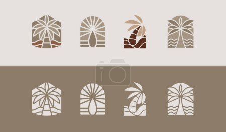 Illustration for Palm Tree Summer Tropical. Universal creative premium symbol. Vector sign icon logo template. Vector illustration - Royalty Free Image