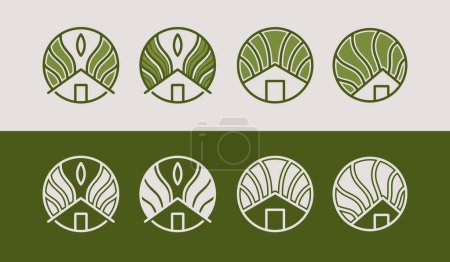 Illustration for Green House Logo. Universal creative premium symbol. Vector sign icon logo template. Vector illustration - Royalty Free Image