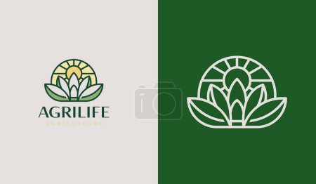 Illustration for Leaf Flower Plant Agriculture Logo. Universal creative premium symbol. Vector sign icon logo template. Vector illustration - Royalty Free Image