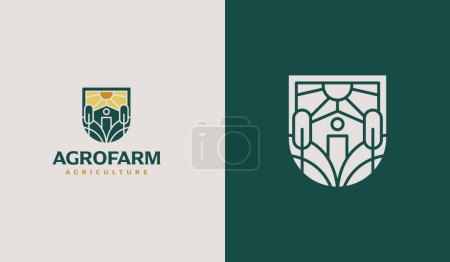 Illustration for Agriculture Farm House Logo. Universal creative premium symbol. Vector sign icon logo template. Vector illustration - Royalty Free Image
