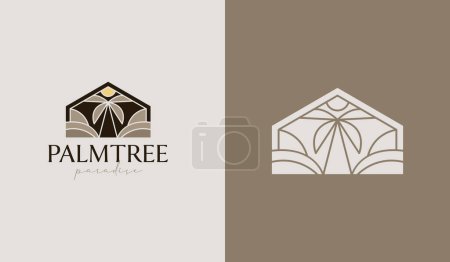 Illustration for Palm House Logo. Universal creative premium symbol. Vector sign icon logo template. Vector illustration - Royalty Free Image