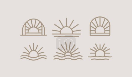 Illustration for Sunset wave Logo Template. Universal creative premium symbol. Vector illustration - Royalty Free Image