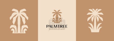 Illustration for Palm Tree Abstract Summer and Vacation Icon or Logo. Universal creative premium symbol. Vector sign icon logo template. Vector illustration - Royalty Free Image