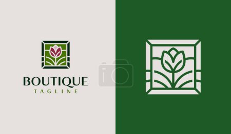Illustration for Rose Leaf Flower Plant Logo. Universal creative premium symbol. Vector sign icon logo template. Vector illustration - Royalty Free Image