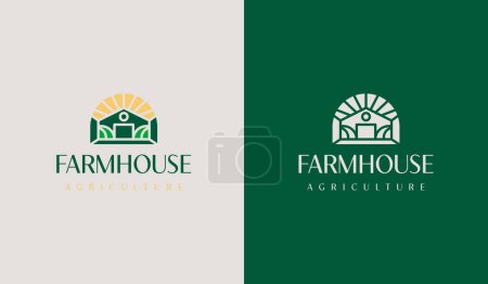 Illustration for Agriculture Farmhouse Logo Set. Universal creative premium symbol. Vector sign icon logo template. Vector illustration - Royalty Free Image