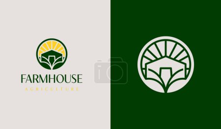Illustration for Agriculture Farmhouse Logo Set. Universal creative premium symbol. Vector sign icon logo template. Vector illustration - Royalty Free Image