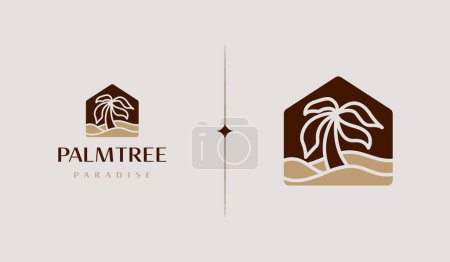 Illustration for Palm Tree Summer Tropical Logo. Universal creative premium symbol. Vector sign icon logo template. Vector illustration - Royalty Free Image