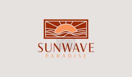 Illustration for Sunset wave Logo Template. Universal creative premium symbol. Vector illustration - Royalty Free Image