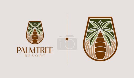 Illustration for Palm Tree Summer Tropical Logo. Universal creative premium symbol. Vector sign icon logo template. Vector illustration - Royalty Free Image