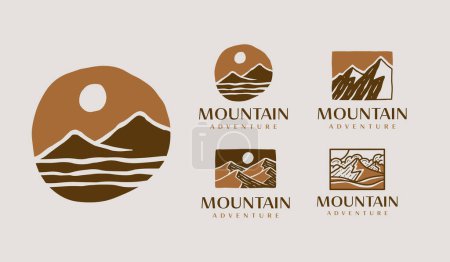 Ilustración de Logo de montaña simple. Símbolo premium creativo universal. Plantilla de logotipo de icono de signo de vector. Ilustración vectorial - Imagen libre de derechos