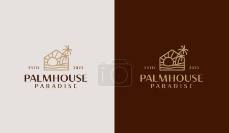 Foto de Palm House Logo Template. Universal creative premium symbol. Vector illustration. Creative Minimal design template. Symbol for Corporate Business Identity - Imagen libre de derechos
