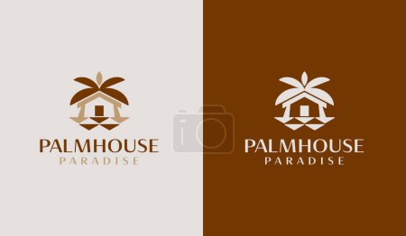 Illustration for Palm House Logo Template. Universal creative premium symbol. Vector illustration. Creative Minimal design template. Symbol for Corporate Business Identity - Royalty Free Image