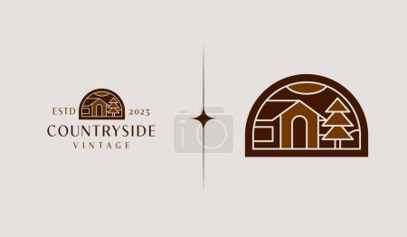 Illustration for Countryside Barn Logo Template. Universal creative premium symbol. Vector illustration. Creative Minimal design template. Symbol for Corporate Business Identity - Royalty Free Image