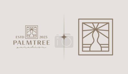 Illustration for Palm Tree Logo Template. Universal creative premium symbol. Vector illustration. Creative Minimal design template. Symbol for Corporate Business Identity - Royalty Free Image
