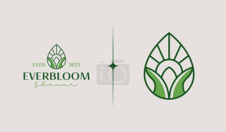 Illustration for Leaf Flower Plant Logo Template. Universal creative premium symbol. Vector illustration. Creative Minimal design template. Symbol for Corporate Business Identity - Royalty Free Image