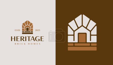 Illustration for Brick House Brick Home Logo Template. Universal creative premium symbol. Vector illustration. Creative Minimal design template. Symbol for Corporate Business Identity - Royalty Free Image