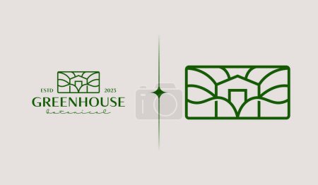 Illustration for Green House Logo Template. Universal creative premium symbol. Vector illustration. Creative Minimal design template. Symbol for Corporate Business Identity - Royalty Free Image