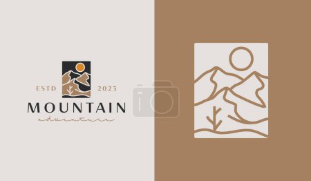 Illustration for Simple Mountain Logo. Universal creative premium symbol. Vector sign icon logo template. Vector illustration - Royalty Free Image
