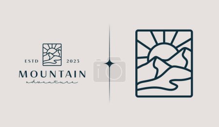 Illustration for Simple Mountain Logo. Universal creative premium symbol. Vector sign icon logo template. Vector illustration - Royalty Free Image