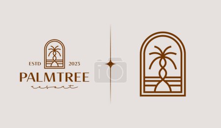 Illustration for Palm Tree Logo Template. Universal creative premium symbol. Vector illustration. Creative Minimal design template. Symbol for Corporate Business Identity - Royalty Free Image