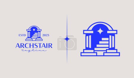 Illustration for Minimal Linear Doors Staircases Logo Template. Universal creative premium symbol. Vector illustration. Creative Minimal design template. Symbol for Corporate Business Identity - Royalty Free Image