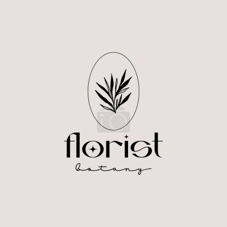 Illustration for Leaf Flower Plant Logo Template. Universal creative premium symbol. Vector illustration. Creative Minimal design template. Symbol for Corporate Business Identity - Royalty Free Image