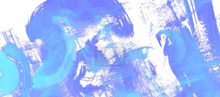 Photo for Horizontal banner, blue and purple watercolor strokes on a white background, bright illustration - Royalty Free Image