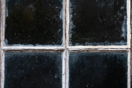 Photo for Dirty Weather-Beaten Window Pane - Royalty Free Image