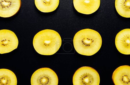 Photo for Fresh kiwi fruit on black background - Royalty Free Image