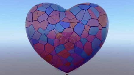 Photo for Shattered Shiny Broken Glass Love Hearts Heartbreak Breakup Concept - Abstract Background Texture - Royalty Free Image