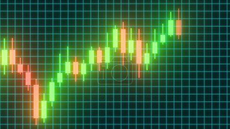 Photo for Stock Market Candlestick Chart Pattern Investment Finance Diagram - Abstract Background Texture - Royalty Free Image