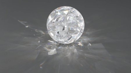 Beautiful Crystal Clear Glass Marble Sphere Shining Light Caustics - Abstract Background Texture