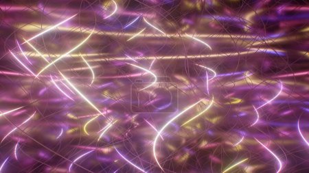 Inside Neural Network Computer Wires Flash Data Transfer AI Concept - Abstract Background Texture