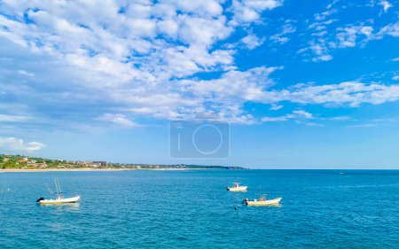 Photo for Beach and seascape shore with beautiful huge big surfer waves in Zicatela Puerto Escondido Oaxaca Mexico. - Royalty Free Image