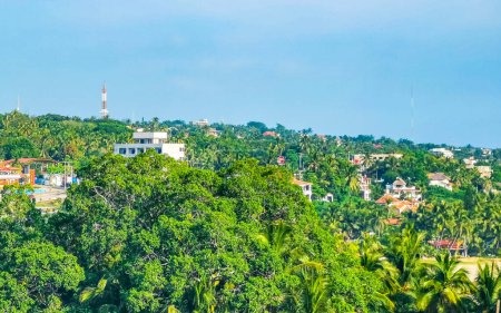 Photo for Beautiful city and seascape landscape panorama and view of Zicatela Puerto Escondido Oaxaca Mexico. - Royalty Free Image